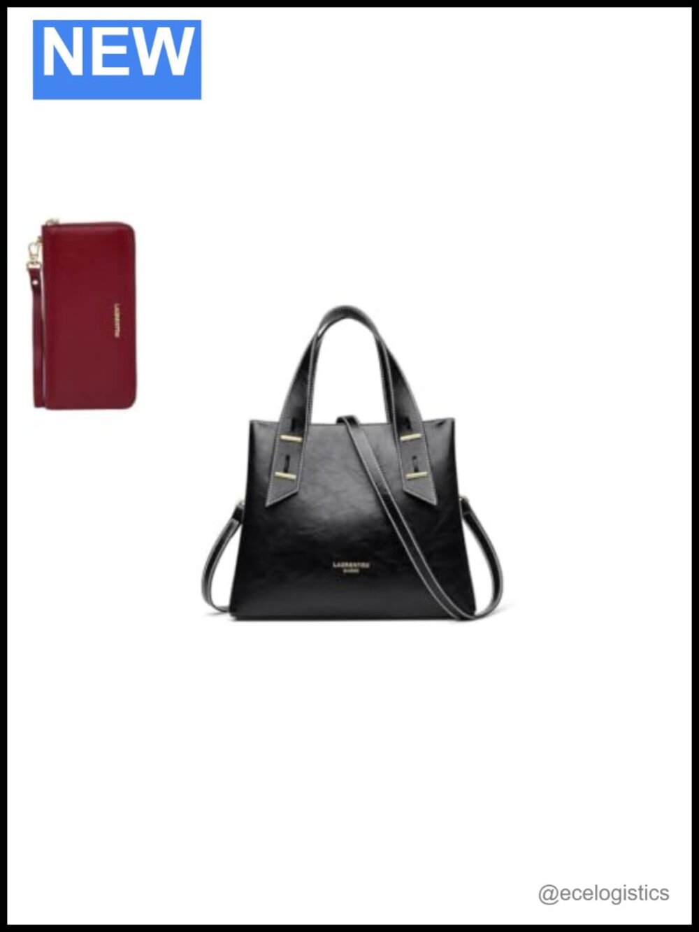 Women's Genuine Leather Satchel Crossbody Bag with Wallet
